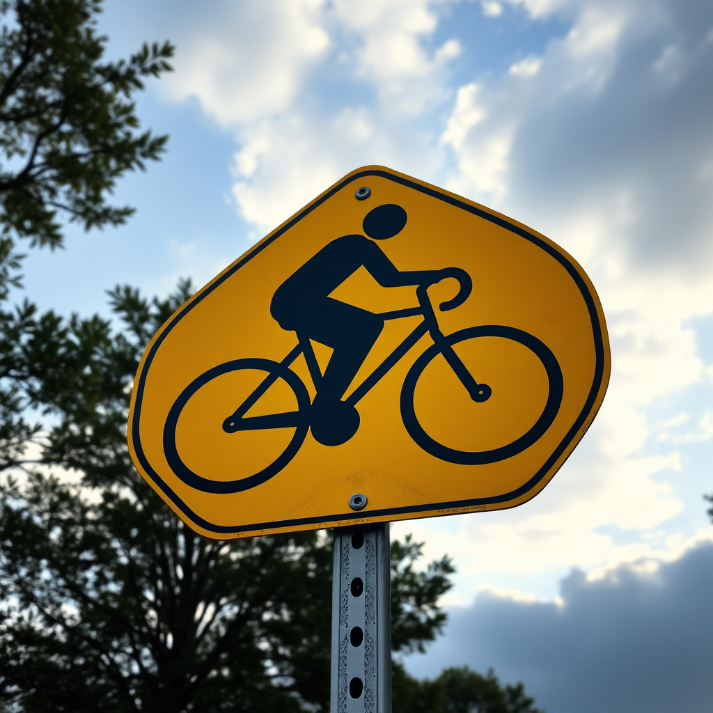 cycling disco ball road sign