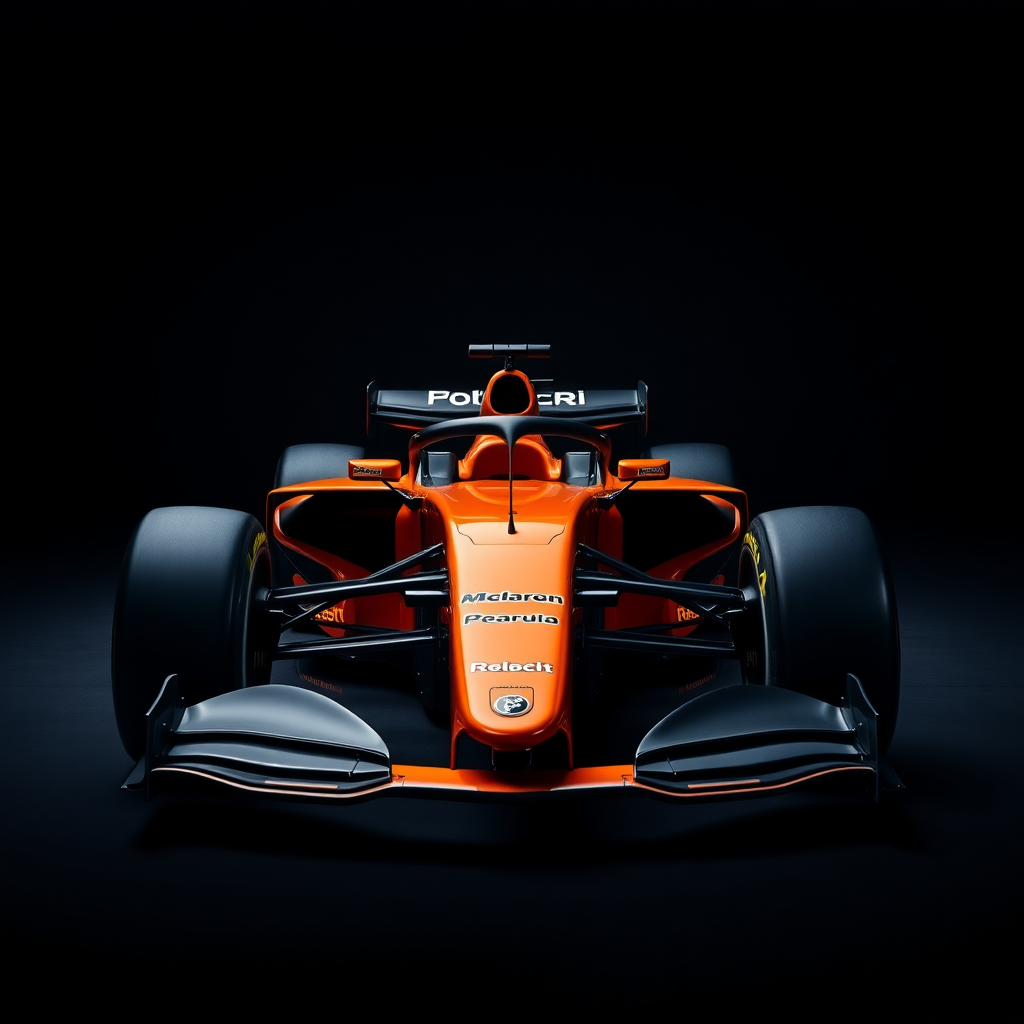 f1 car mclaren photoshoot in dark background