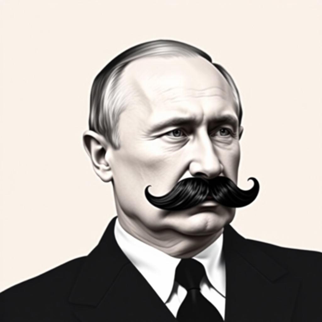 Putin with Hitler's mustache