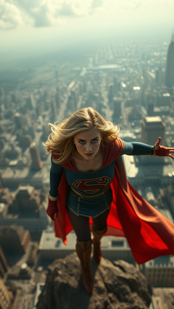 a snapshot from above supergirl zack snyder's, realistic, trailer movie, cinematic, so real