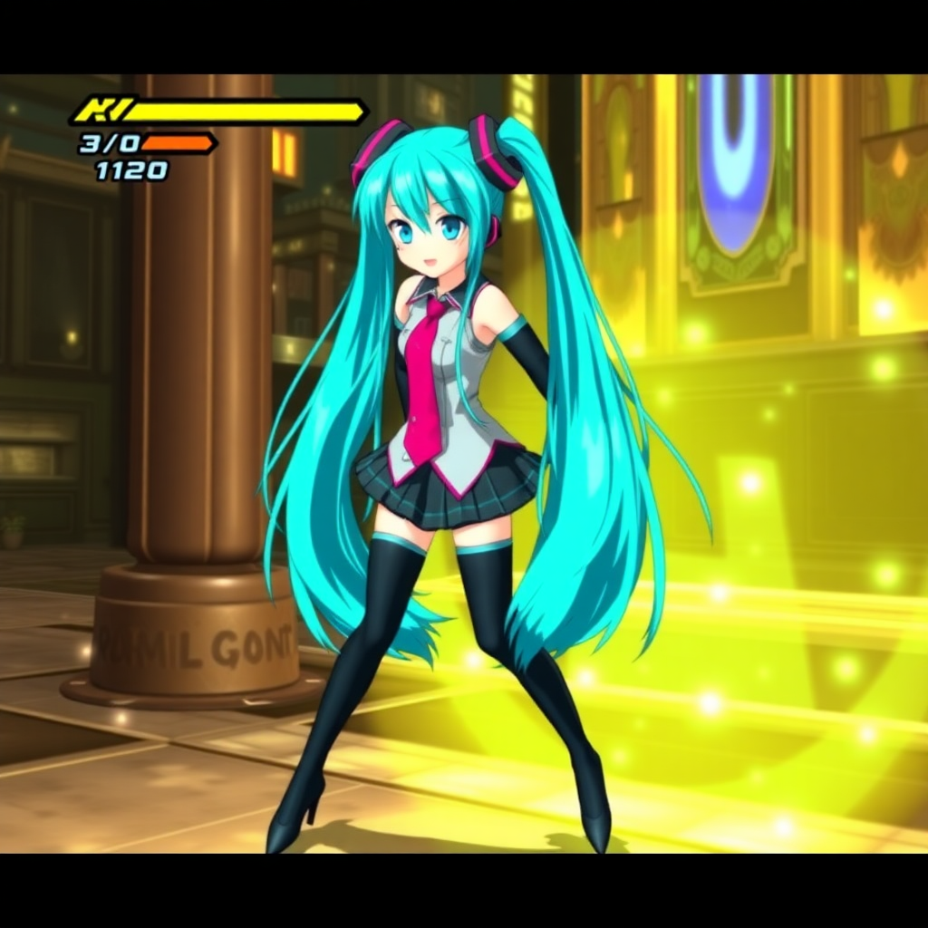 Ps2 game screenshot of hatsune miku