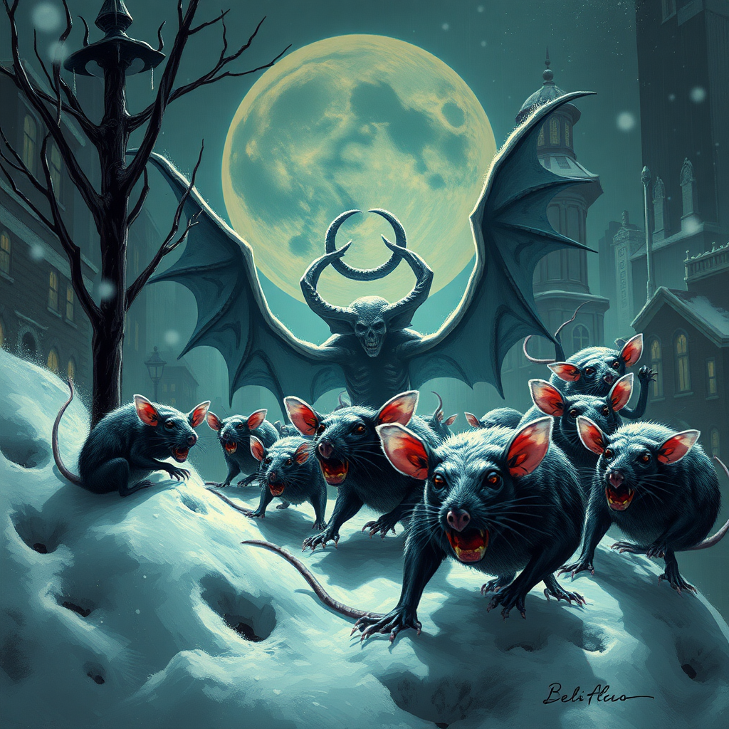 Demon rats invading Boston, Satan, blizzard, ancient aliens, conspiracy theories, cryptid, sinister, occult