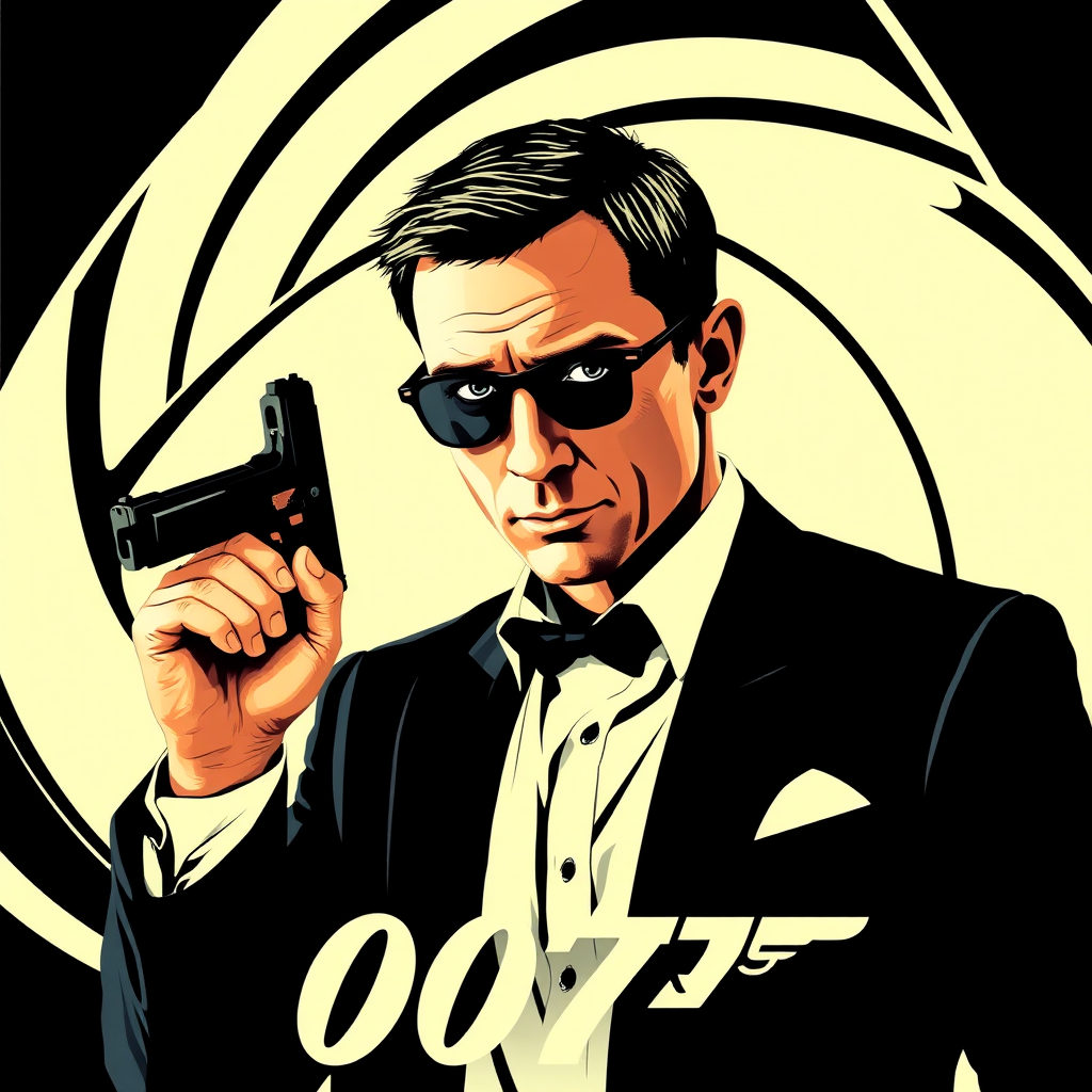 Create a poster from an IT specialist as James Bond.