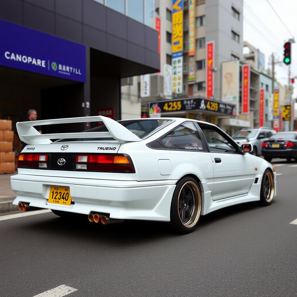 Toyota Trueno tuning in Tokyo.