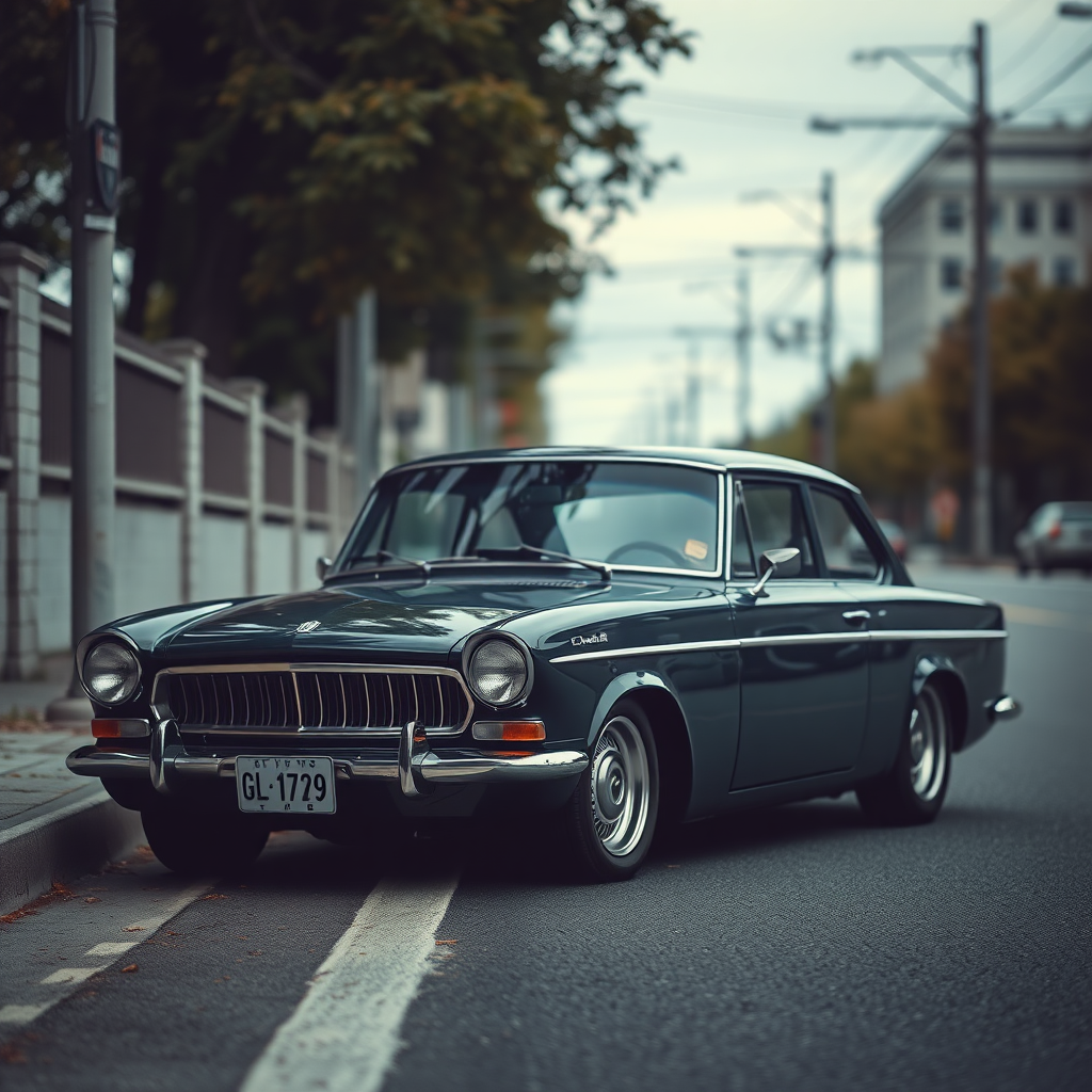 the car is parked on the side of the road, inspired by Taiyō Matsumoto, tumblr, restomod, nd4, c4