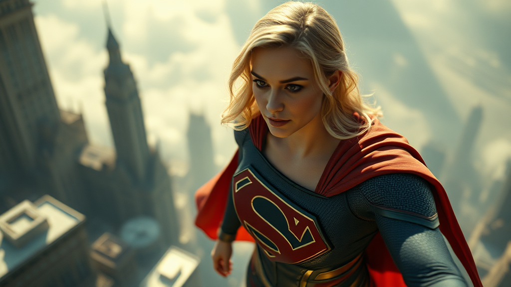 a snapshot from above supergirl zack snyder's, realistic, trailer movie, cinematic, so real