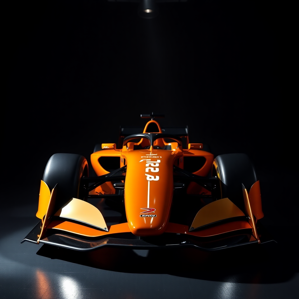 f1 car mclaren photoshoot in dark