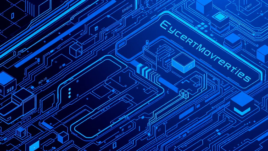 Create a cybernetic background, with colors being dark blue, drawn in isometric view.