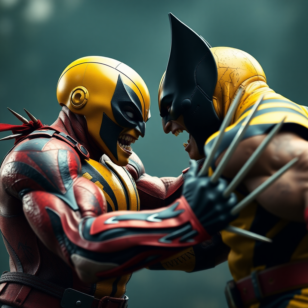 Spawn vs Wolverine in Cinematic Real3D photo-realistic quality.