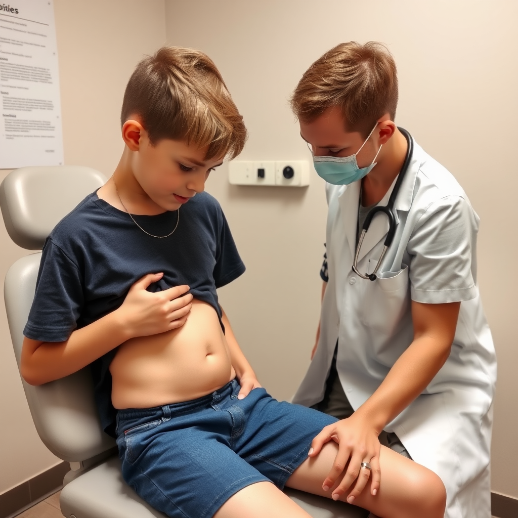 13 year old boy getting his private parts checked by doctor