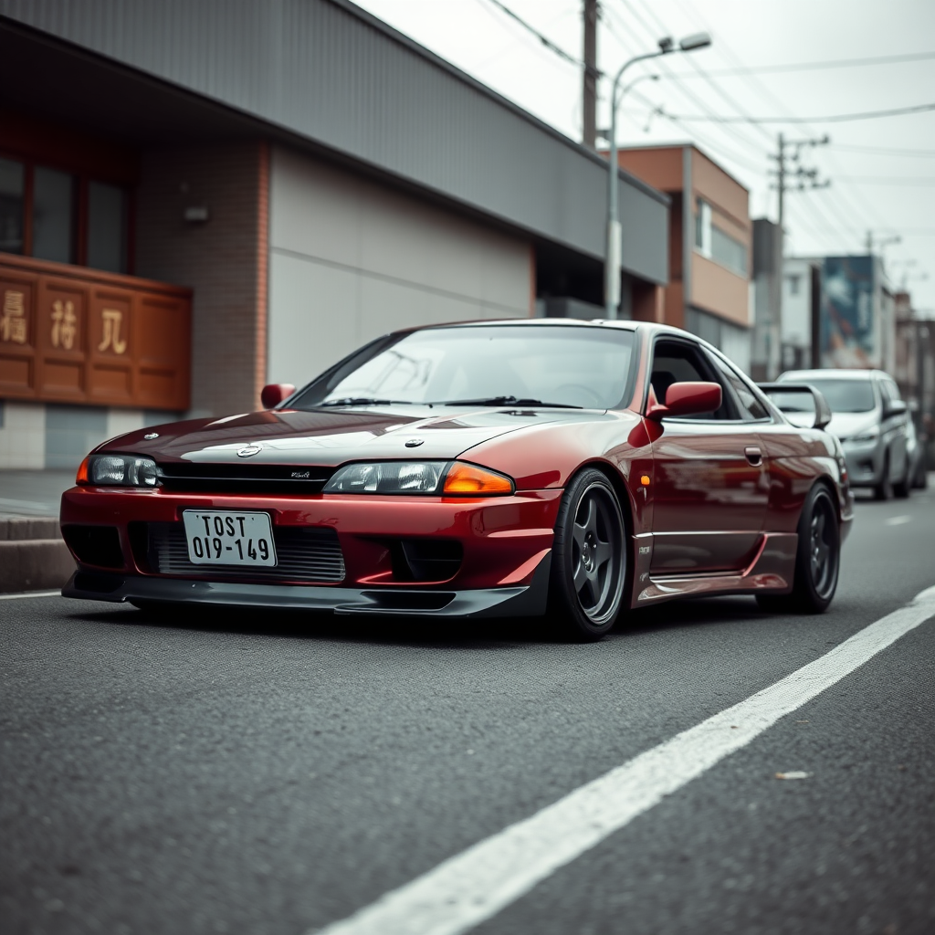 Nissan Silvia S14 the car is parked on the side of the road, inspired by Taiyō Matsumoto, tumblr, restomod, nd4, c4