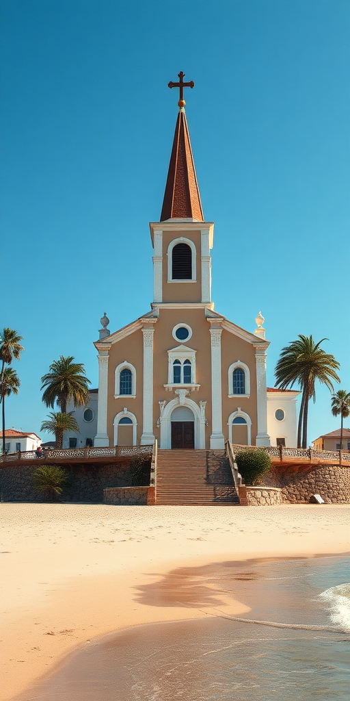 a church beside a beach, gta san andreas style