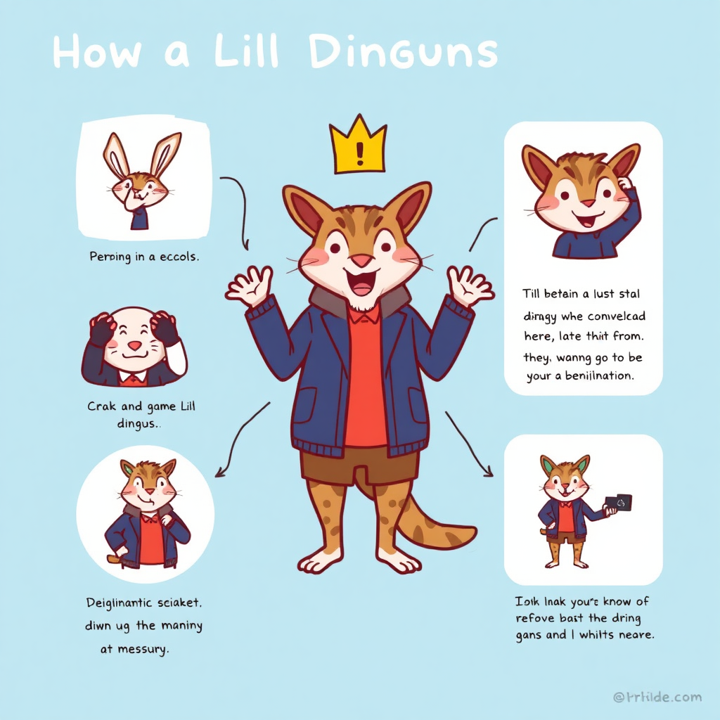 instructional diagram on how to create a lil dingus who excels at benjilnation