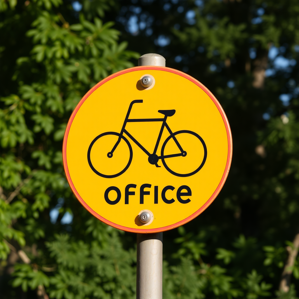 bicycle office road sign