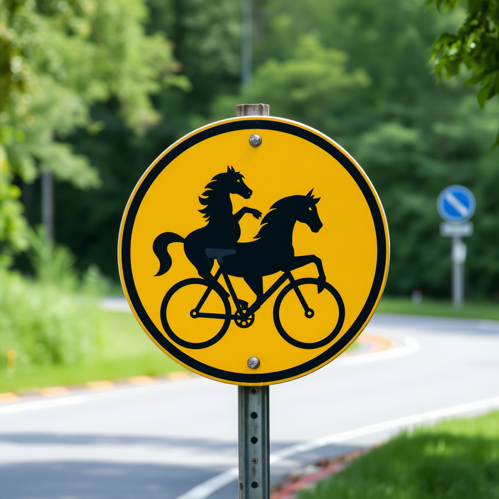 cycling unicorns road sign