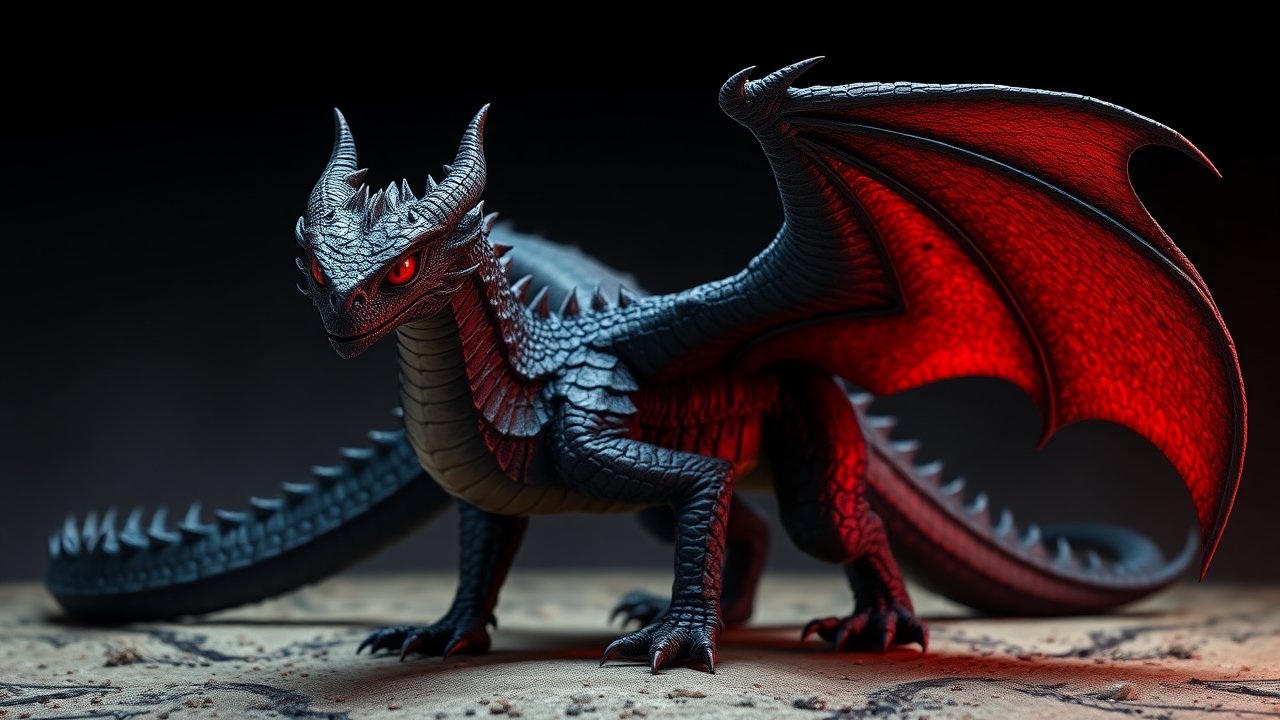 photo, red-eyes dark dragon, full body