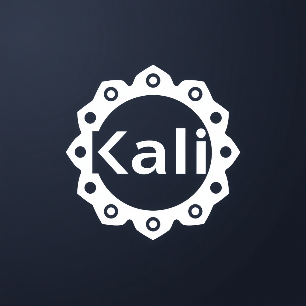 generate a simple modern vector logo with the word "Kali" within a circle for a marketing agency, duo tone