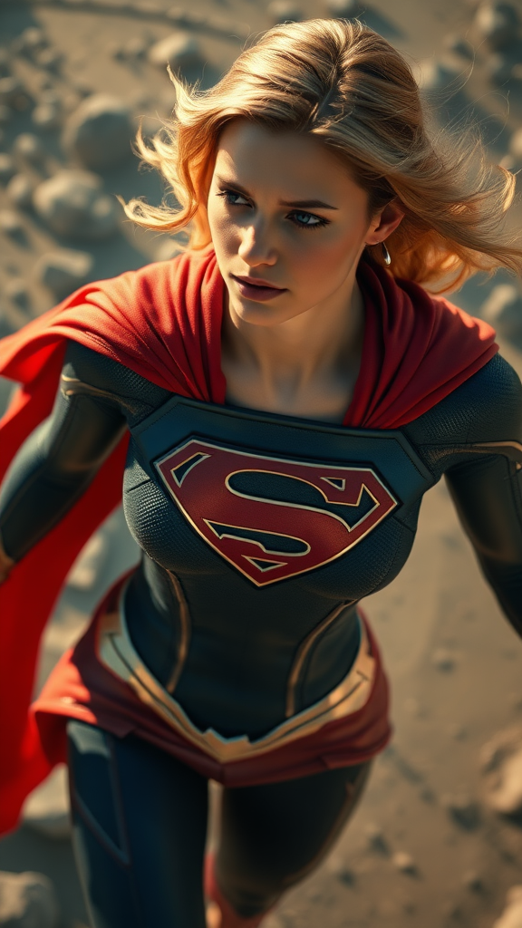 a snapshot from above supergirl zack snyder's , realistic, trailer movie, cinematic, so real