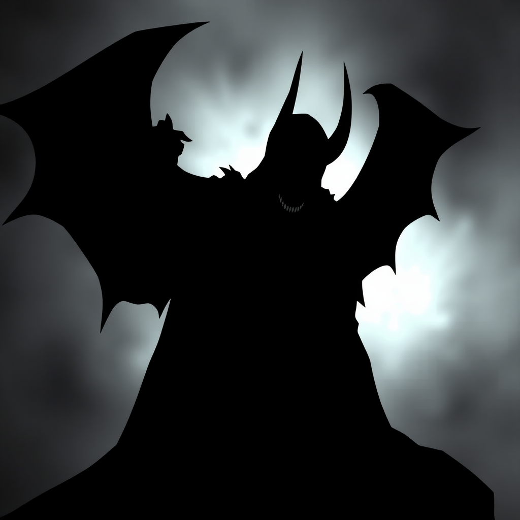 totally black evil human silhouette