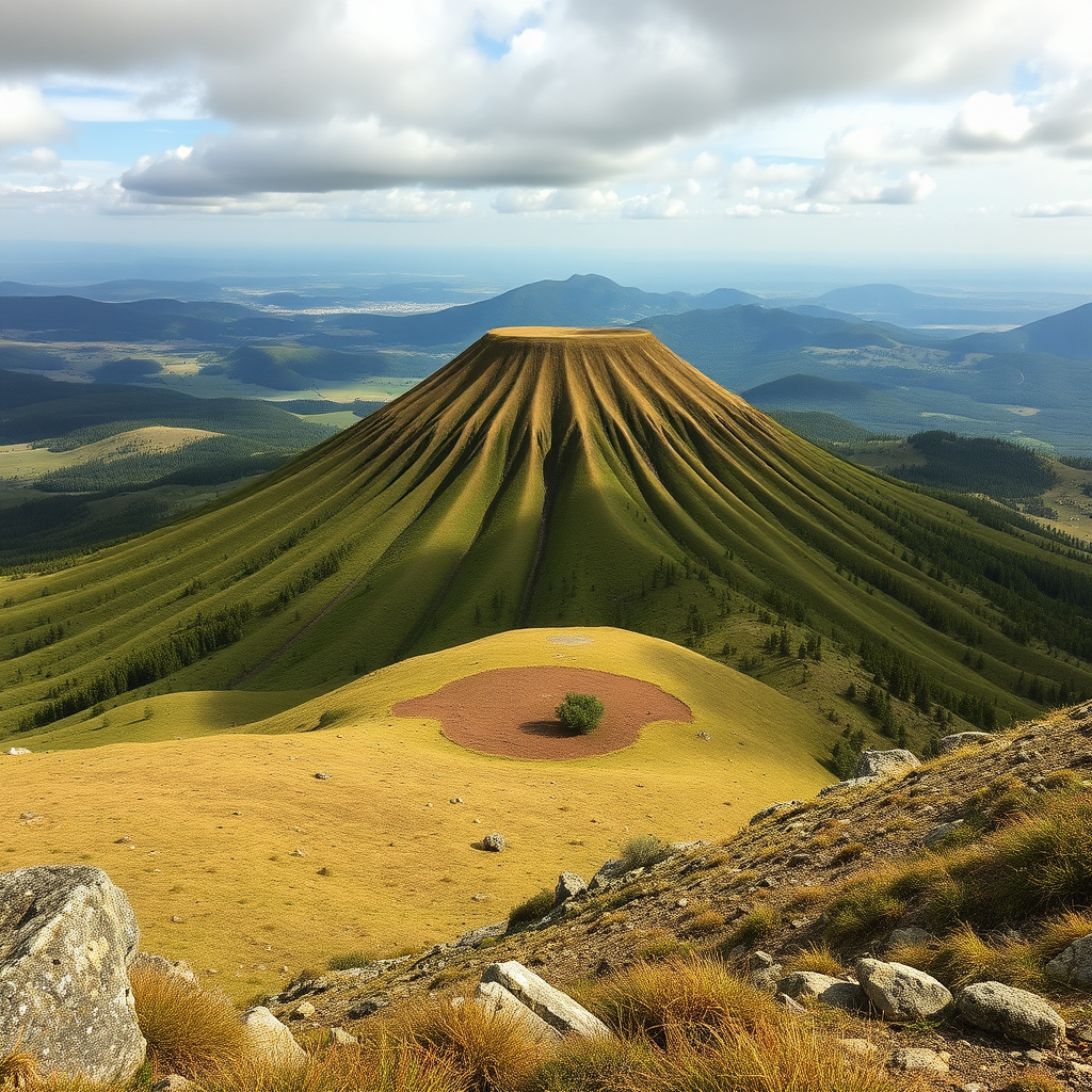 conical hill, plateau in the background