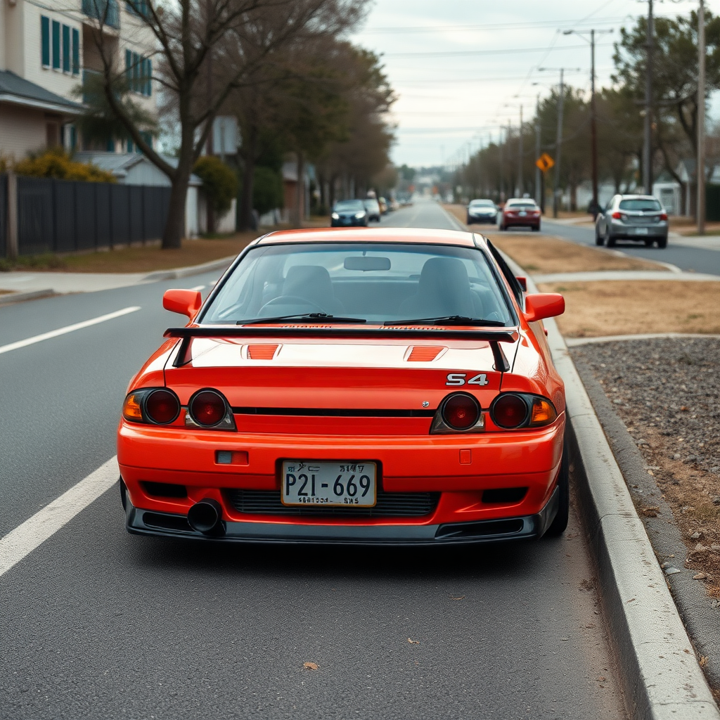 nissan silvia s14 the car is parked on the side of the road, inspired by Taiyō Matsumoto, tumblr, restomod, nd4, c4