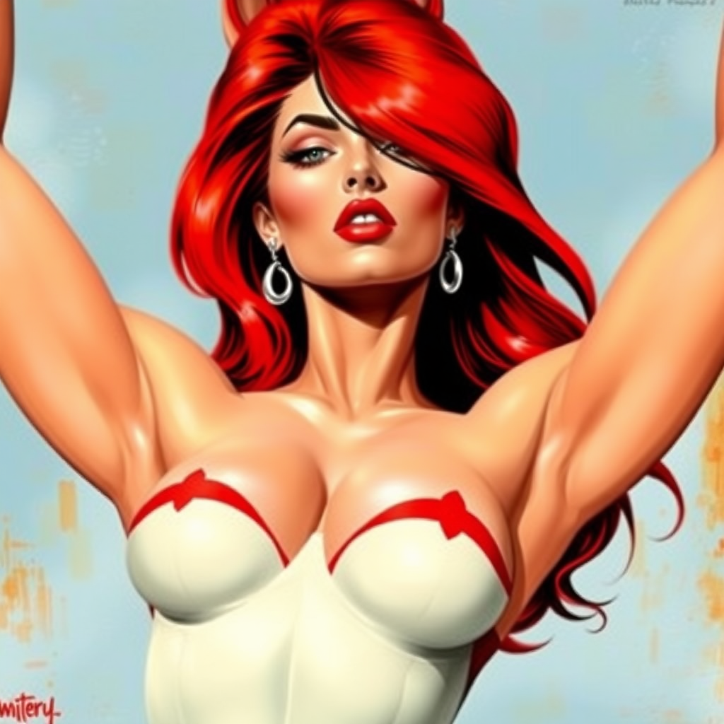 Imagine: if Frank Frazetta had originally painted Jessica Rabbit for adult comics - her arms up