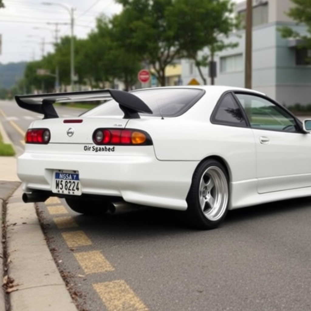 Nissan Silvia S14 the car is parked on the side of the road, inspired by Taiyō Matsumoto, tumblr, restomod, nd4, c4