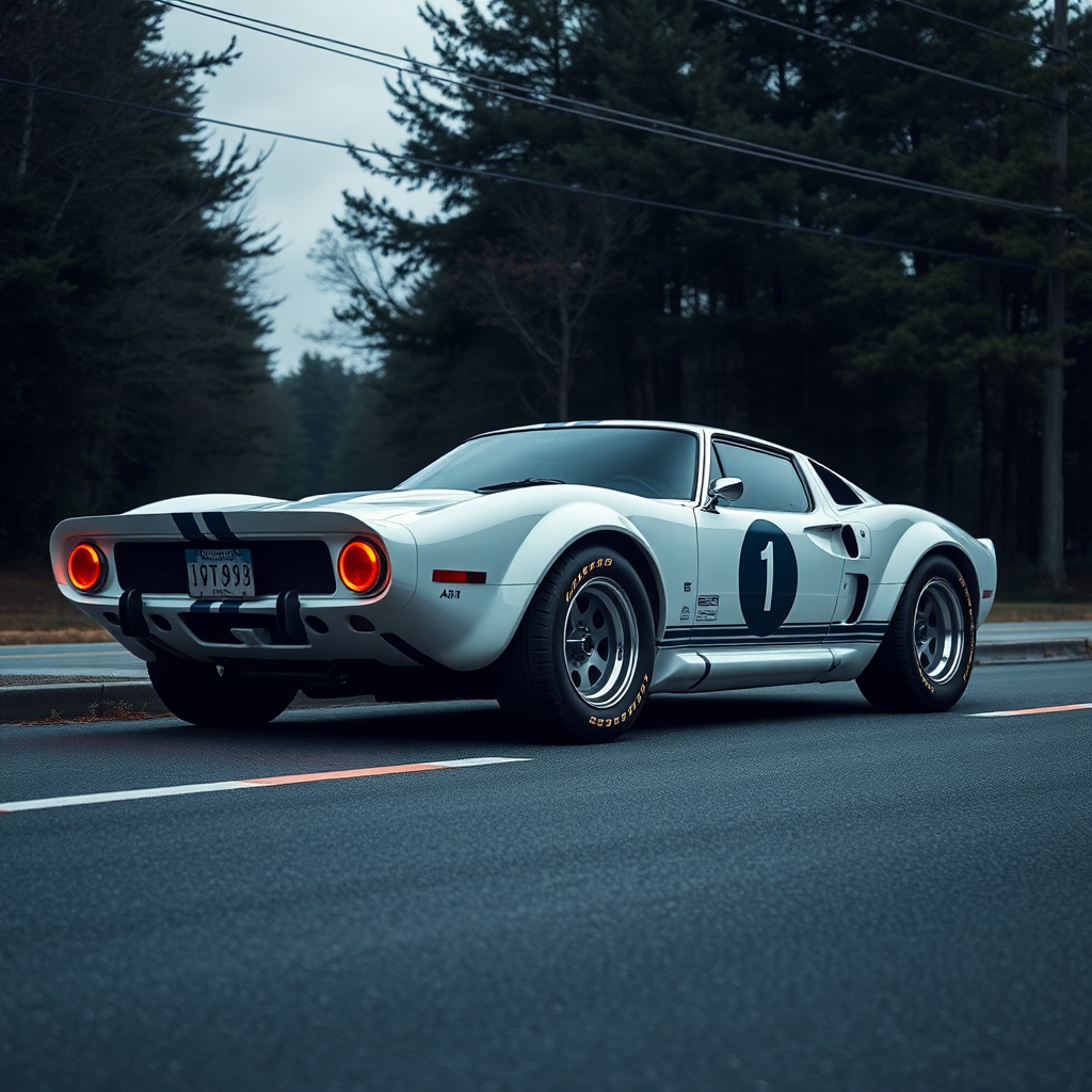 concept ford gt90 the 4x4 car is parked on the side of the road, inspired by Taiyō Matsumoto, tumblr, restomod, nd4, c4