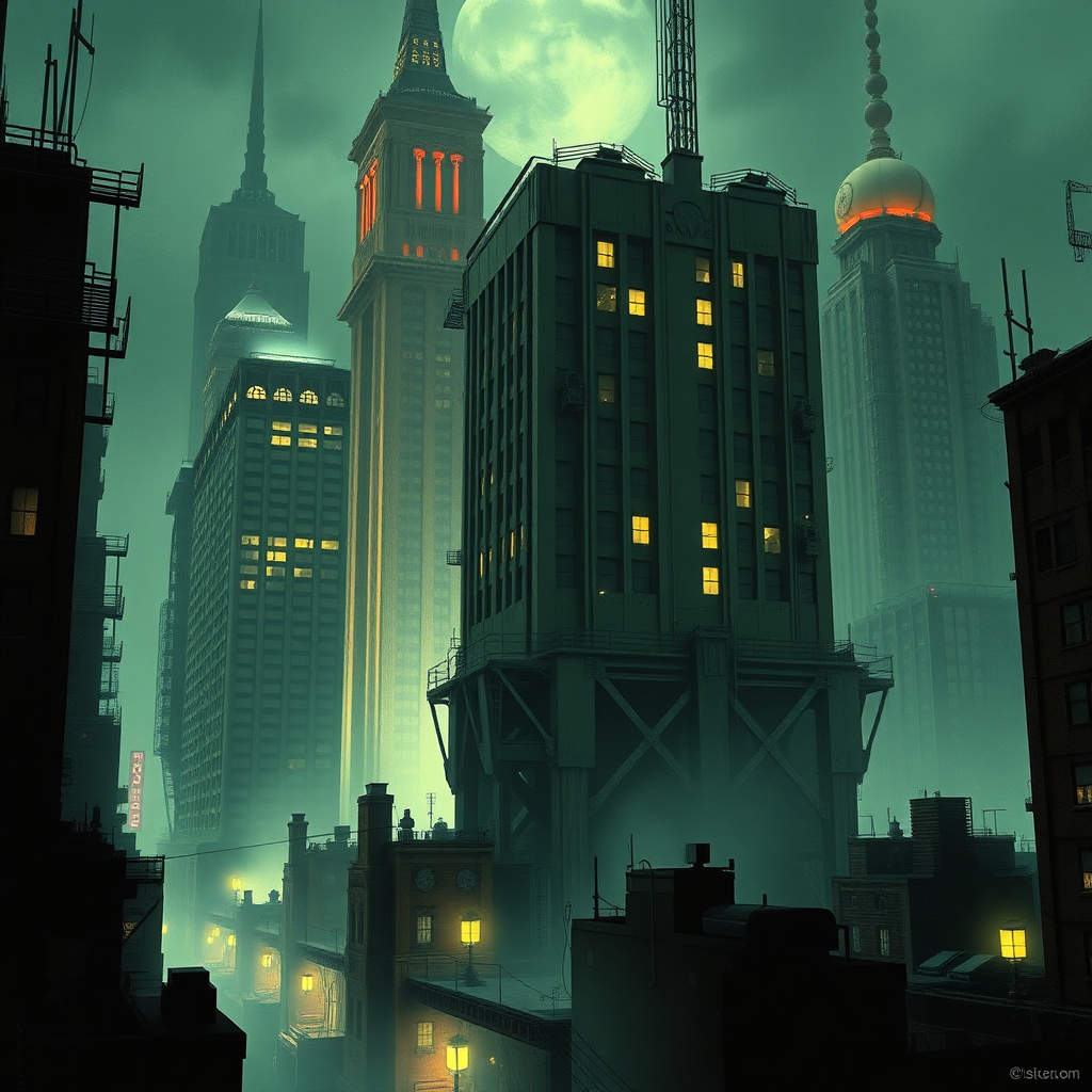 Brutalism Bioshock style city