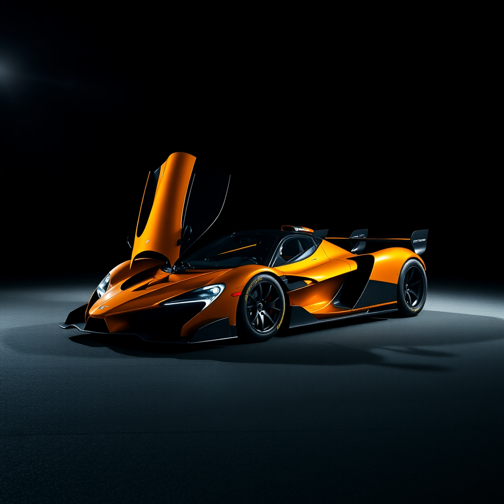 f1 mclaren car photoshoot in dark