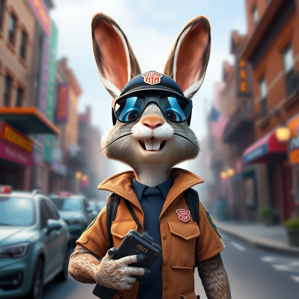 A bunny cop in Zootopia.