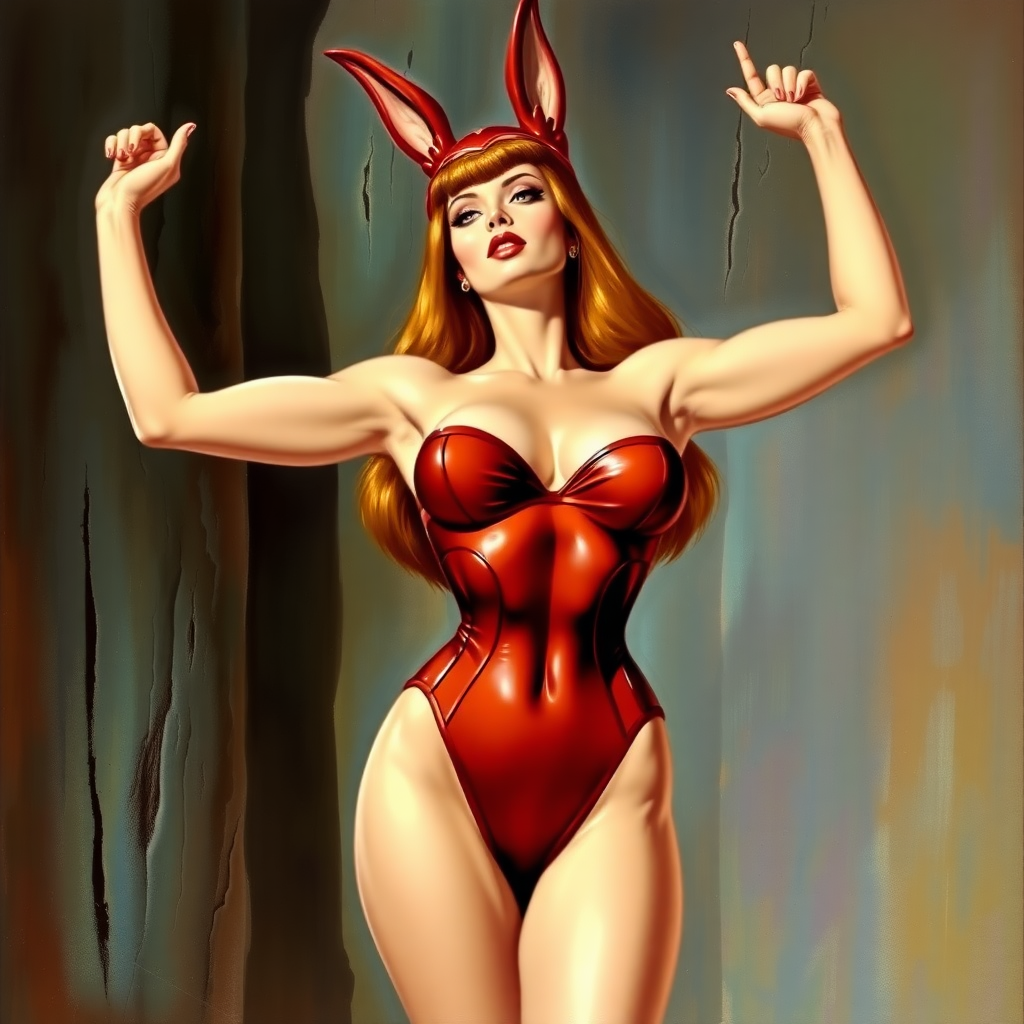 Imagine: if Frank Frazetta had originally painted Jessica Rabbit for adult comics - her arms up