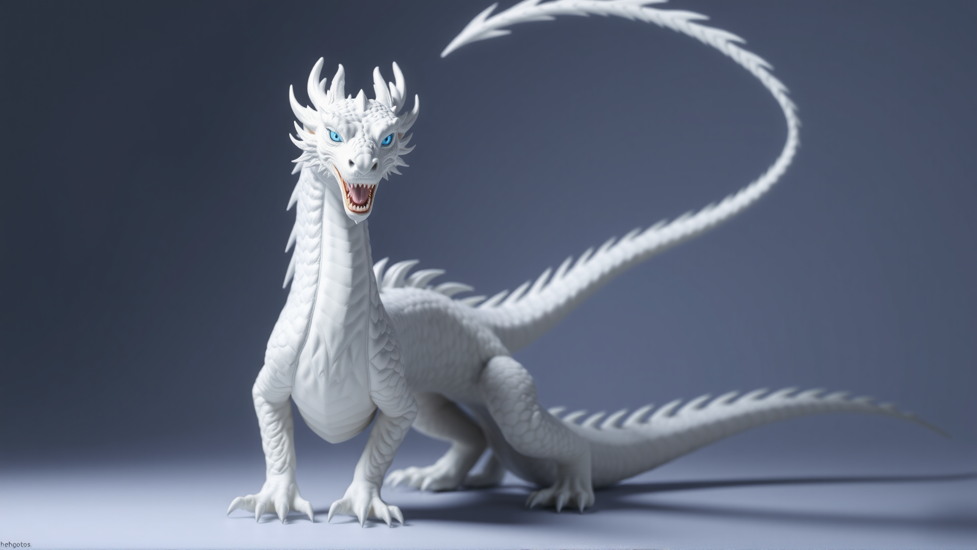 photo, blue-eyes white dragon, full body