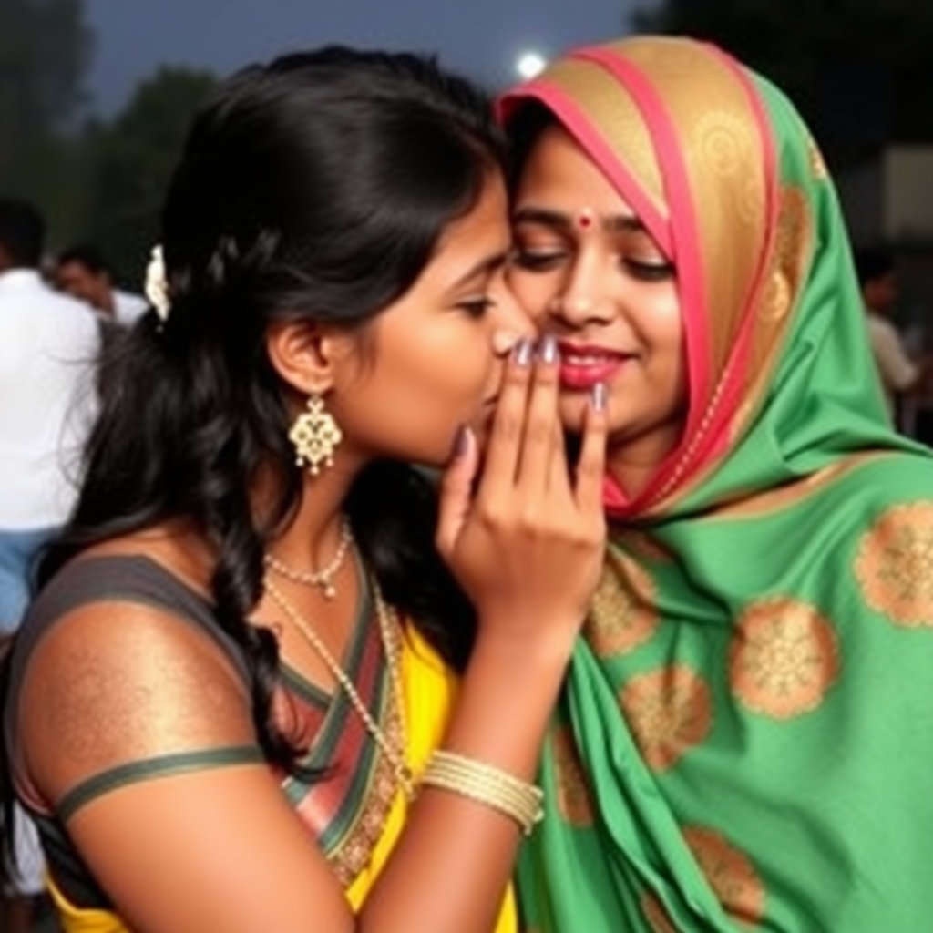 2 Indian girls kissing