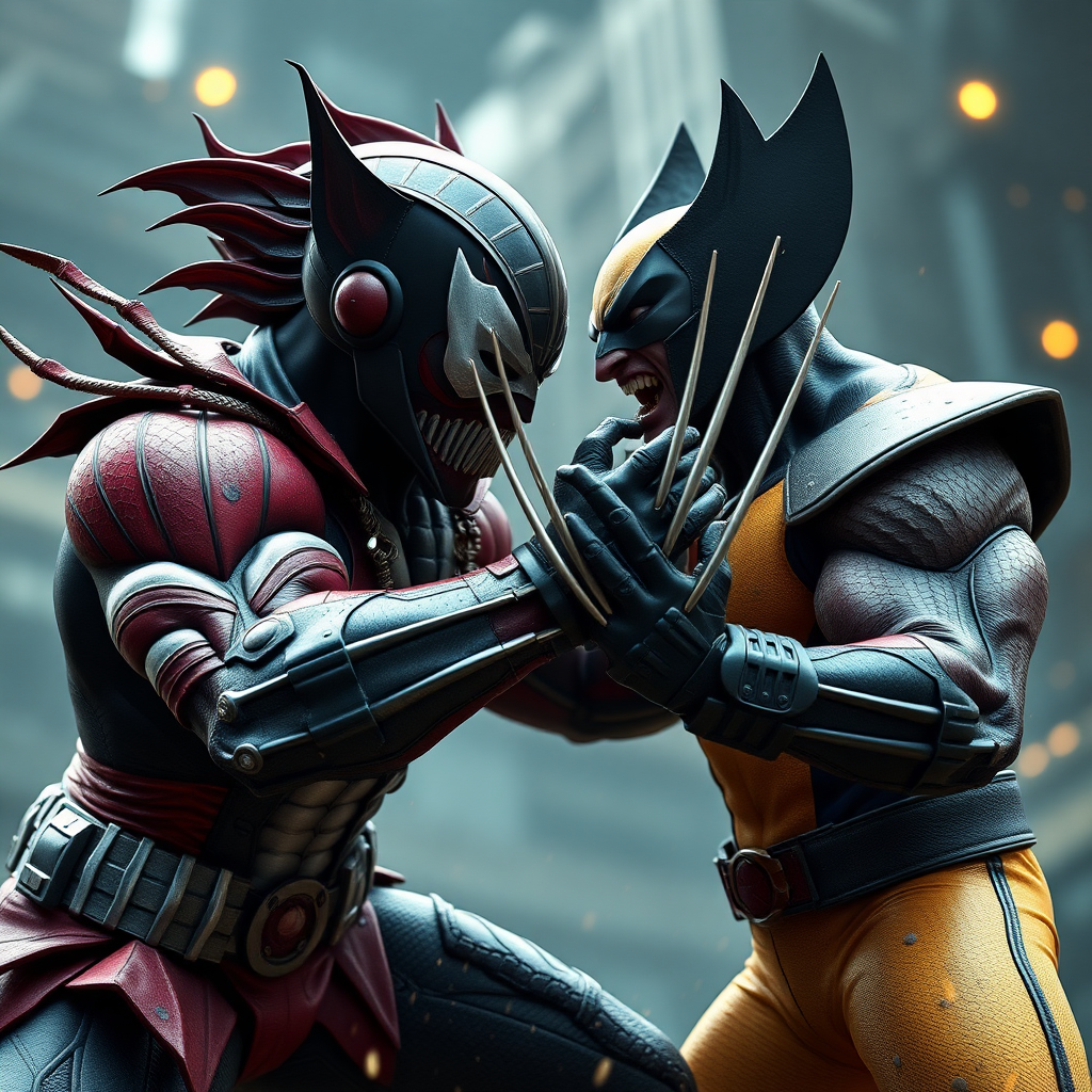 Spawn vs Wolverine in Cinematic Real3D photo-realistic quality.