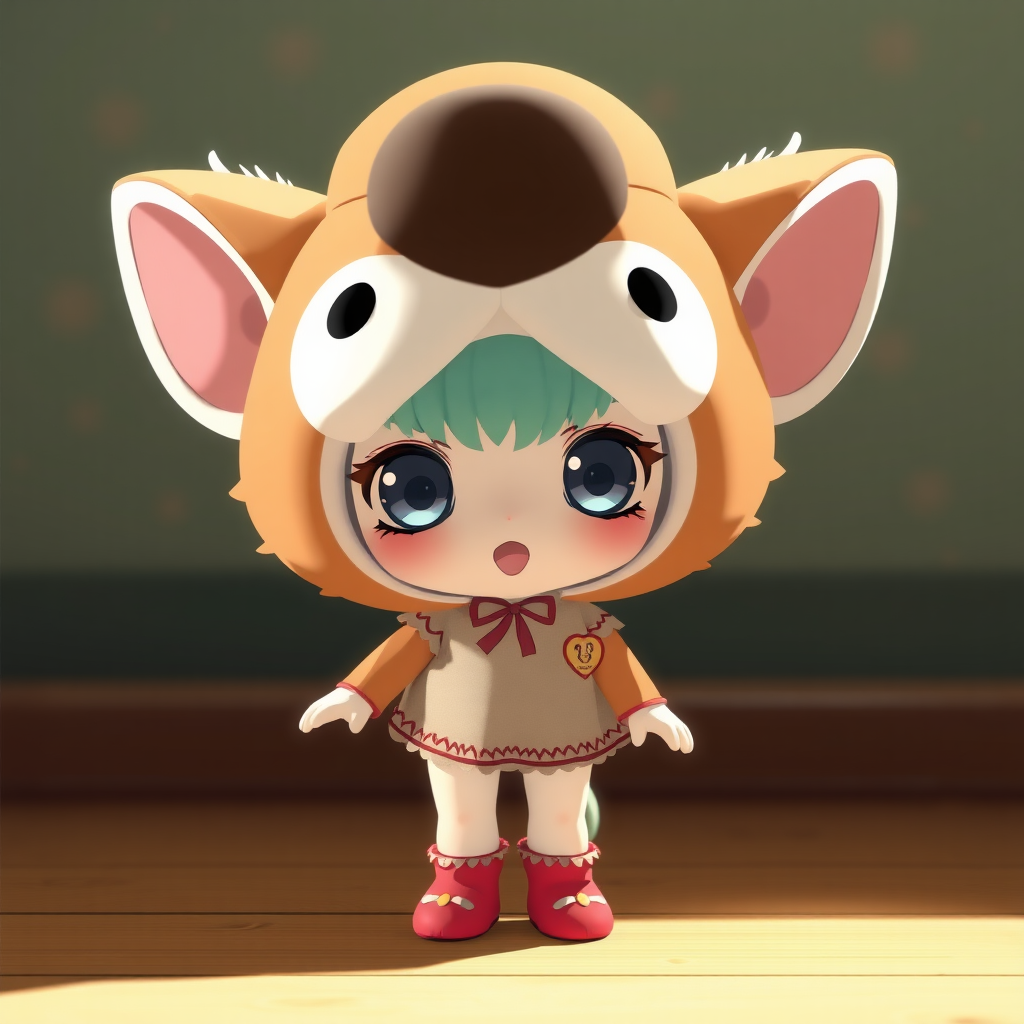 A doll that takes an animal break in anime mode