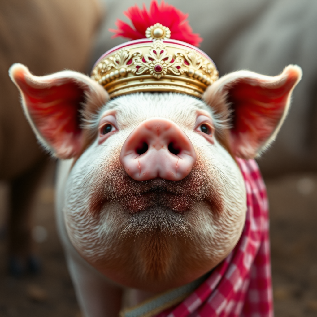 pig with ayatollah's headdress