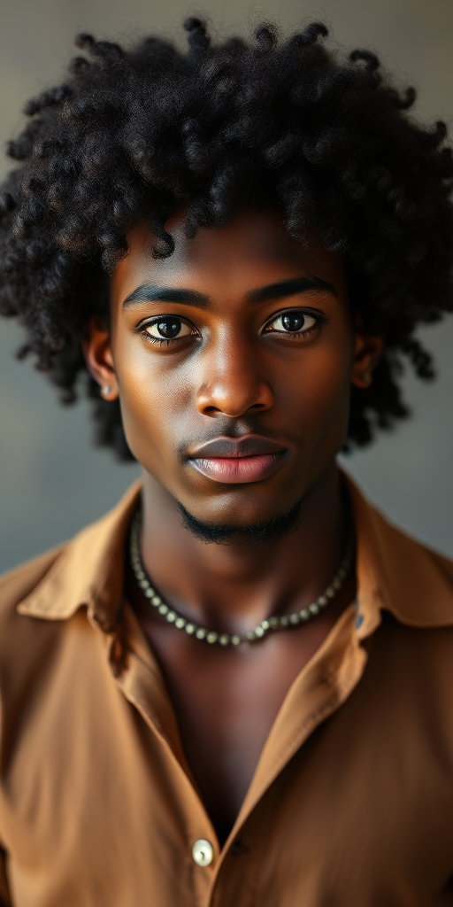 handsome black african-italian boy, curly hair