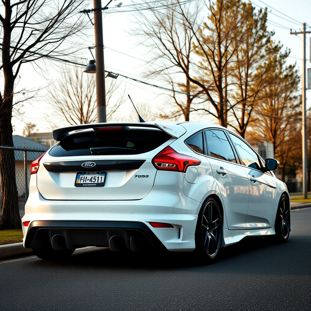 concept ford focus rs 2009 car is parked on the side of the road, inspired by Taiyō Matsumoto, tumblr, restomod, nd4, c4