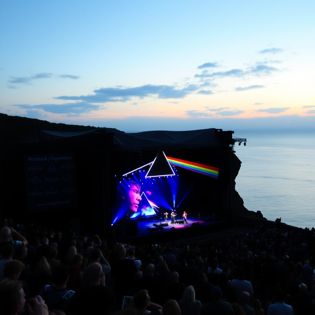 a pink floyd concert at the minack open air theatre in cornwall