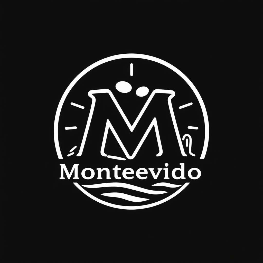 Make a simple logo for a repository of places and activities to do in Montevideo, Uruguay. Make sure to include an M.