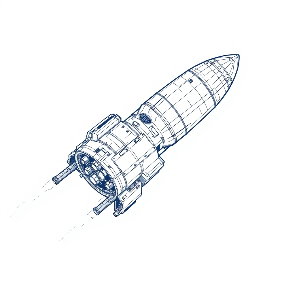 Spacecraft technical drawing