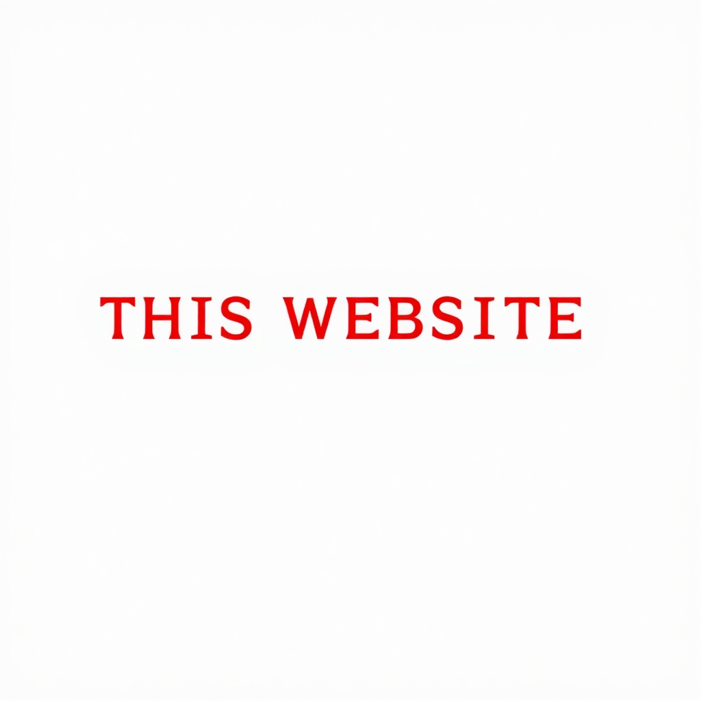 a simple monotype red text against a white background reading "THIS WEBSITE SUCKS"