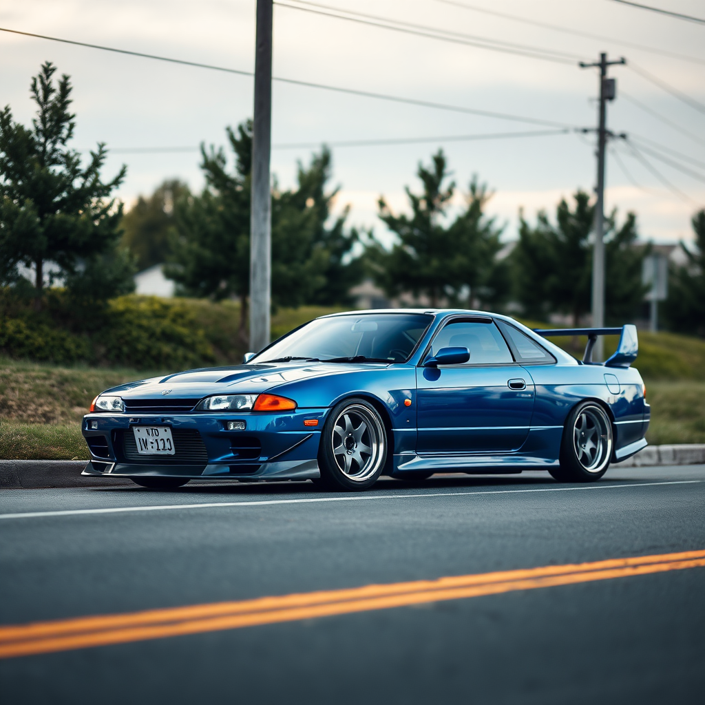 nissan silvia s14 the car is parked on the side of the road, inspired by Taiyō Matsumoto, tumblr, restomod, nd4, c4