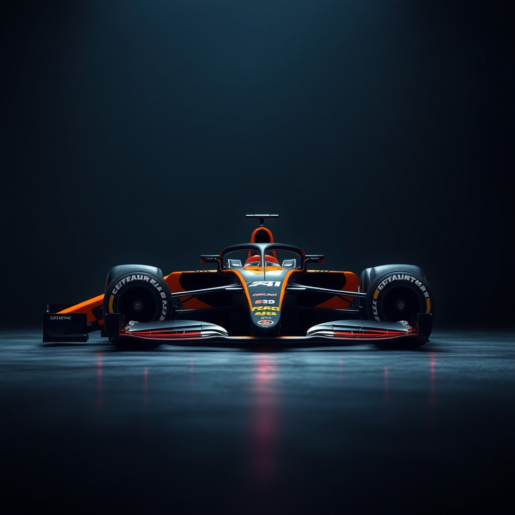 f1 car mclaren in dark backgroud